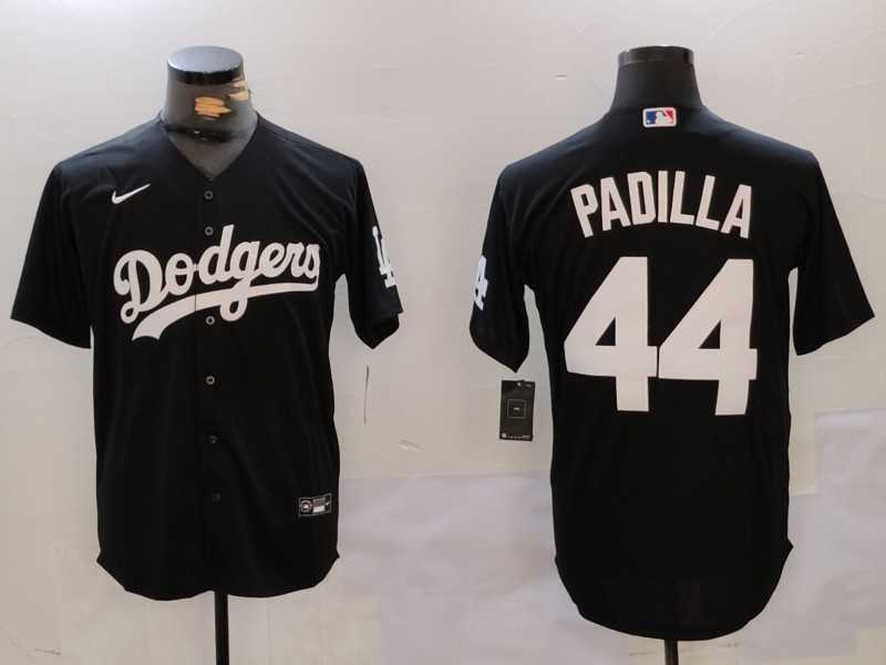 Men%27s Los Angeles Dodgers #44 Vicente Padilla Black Cool Base Stitched Jersey->los angeles dodgers->MLB Jersey